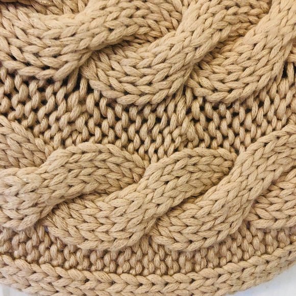 BEBE TAN CHUNKY CROCHET KNIT OPEN FRONT SWEATER WITH ROUNDED BACK SIZ… - Picture 7 of 7